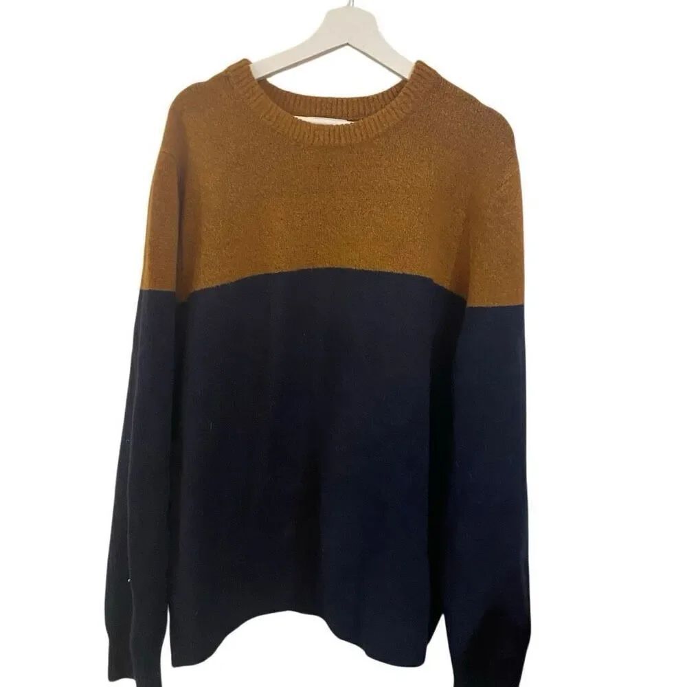 GoodFellow & Co XXL long sleeve sweater brown and blue